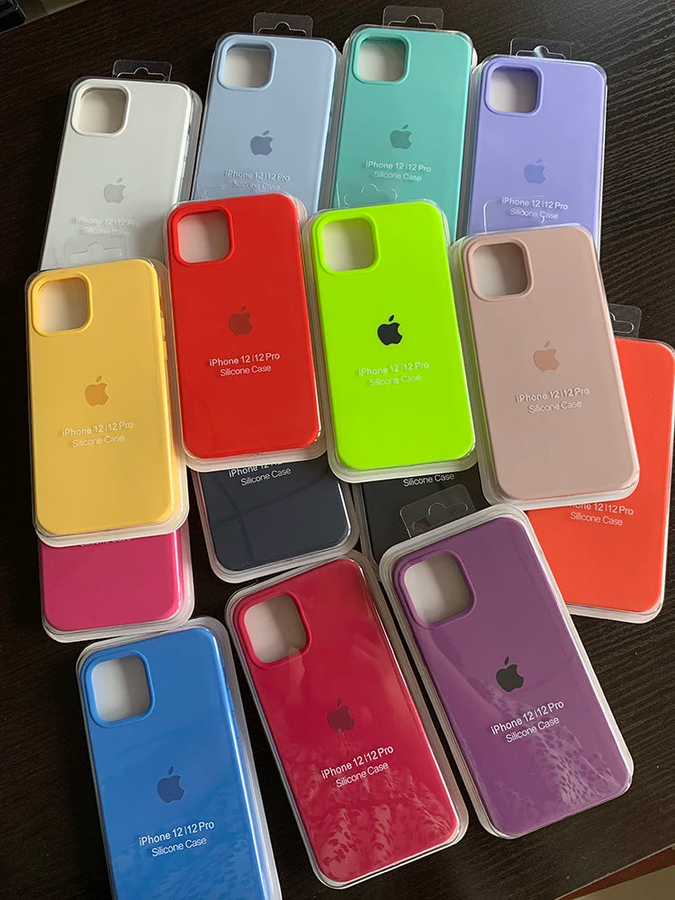 Coque de téléphone en silicone liquide avec logo complet, coque d'origine pour iPhone 16 15 Pro Max, coques Apple