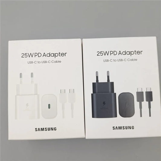 Samsung-Chargeur USB C 25W super rapide, adaptateur EU US UK pour Galaxy S23 S22 S21 Plus FE A54 M54 Z possède 5 4